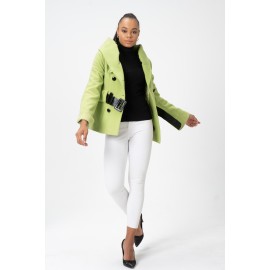 Neon Yeşil Milano Model Kaşmir Kaban