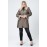 Plus Size - Büyük Beden Trençkot - Diz Üstü Saten Astarlı, Fermuarlı, Cepli Oversize Yeşil Curve Yağmurluk