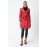 Twist Trençkot - Bebe Yaka - Bel Büzgülü - Kemerli - Saten Astarlı Yağmurluk - Y098-404 Kırmızı