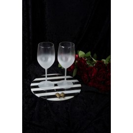 Buzlu Cam Kadeh Seti - El İmalatı Cam Kadeh - 2'li 